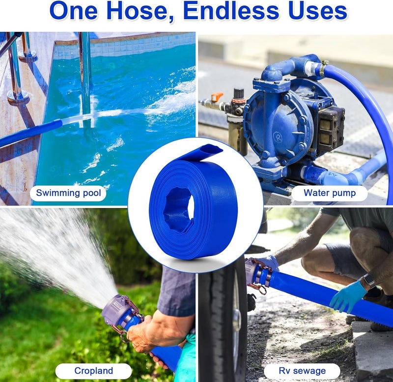 NetLea Heavy-Duty Pool Backwash Hose,1-1/2-inchx50 ft Reinforced Leak Proof Design with 2 Stainless Steel Clamps 1.5Inch, Weather Resistant, Bursting, Ideal for Pool Backwash, Sump Pump Drainage - Image 5